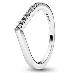 PANDORA - Anillo Deseo Mitad Brillante Plata Esterlina