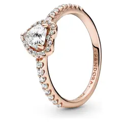 PANDORA - Anillo Corazón en Relieve Recubrimiento en Oro Rosa
