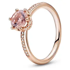 PANDORA - Anillo Corona Brillante Recubrimiento en Oro Rosa
