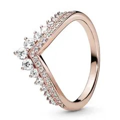PANDORA - Anillo Deseo Clasico Resplandeciente Recubrimiento en Oro Rosa