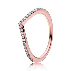PANDORA - Anillo Deseo Clásico Resplandeciente Recubrimiento en Oro Rosa