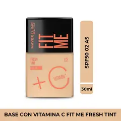 MAYBELLINE - Base de maquillaje Líquida FIT ME FRESH TINT SPF50 2 5 AS X 30 ml