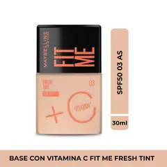 MAYBELLINE - Base de maquillaje Líquida FIT ME FRESH TINT SPF50 2 5 AS X 30 ml