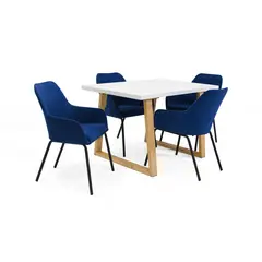 MICA - Juego de Comedor Moderno para 4 Personas (Comedor + 4 Sillas)