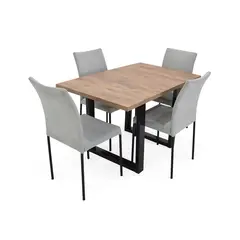 MICA - Juego de Comedor Moderno para 4 Personas (Comedor + 4 Sillas)