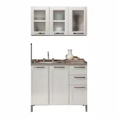 BERTOLINI - Cocina Integral Moderna en Acero (Incluye Mesón) 105 x 191 x 43 cm