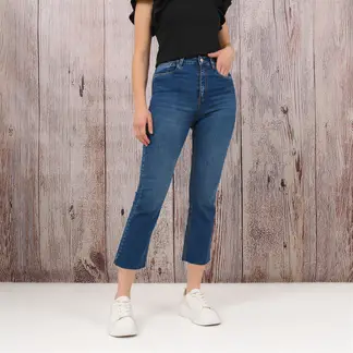 UNIVERSITY CLUB - Jean Flare para Mujer Tiro medio de Algodón