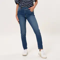 NEWPORT - Jean Push Up Mujer Tiro medio de Algodón