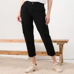 UNIVERSITY CLUB - Jean Cargo para Mujer Tiro alto de Algodón