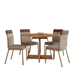 BERTOLINI - Juego de Comedor Moderno para 4 Personas (Comedor + 4 Sillas) Southland