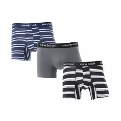 NEWBOAT - Boxers para Hombre Pack de 3 de Algodón