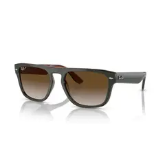 RAY BAN - Gafas de sol RB4407 Unisex Marco Green Dark Gray Transp Brown Lente Grey Gradient Brown Polar