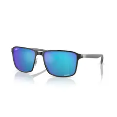 RAY BAN - Gafas de sol B3721CH Unisex Marco Black On Silver Lente Green Mir Blue Polar