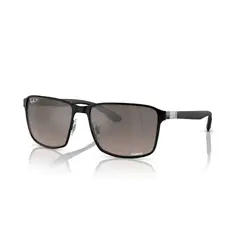 RAY BAN - Gafas de sol B3721CH Unisex Marco Matte Black On Black Lente Grey Mirror Polar