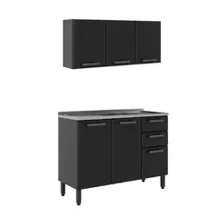BERTOLINI - Cocina Integral Moderna Estilo en Acero (Incluye Mesón) 192 x 48 cm