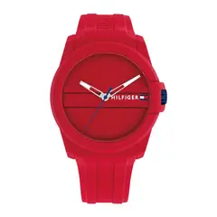 TOMMY HILFIGER - Reloj para Hombre 1710598 . Reloj Análogo Silicona Rojo