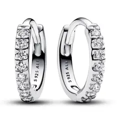 PANDORA - Aretes Aro Abrazo Brillante Plata Esterlina