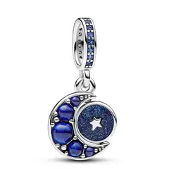 PANDORA - Charm Colgante Giratorio Luna Brillante Plata Esterlina