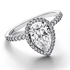 PANDORA - Anillo de pera brillante en Plata Esterlina