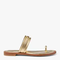 MICHAEL KORS - Sandalias moda Mujer Veronica Flat | Sandalias Planas para Mujer Doradas
