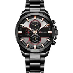CURREN - Reloj para Hombre . Reloj análogo Plateado Acero inoxidable