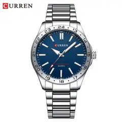CURREN - Reloj para Hombre . Reloj análogo Plateado Acero inoxidable