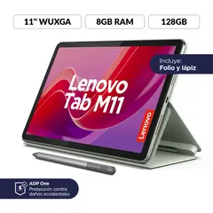 LENOVO - Tablet M11 128GB | Incluye Protector y Lapiz | Pantalla 10.95 pulgadas | 8GB RAM | Cámara Posterior 8MP | Cámara Frontal 8MP