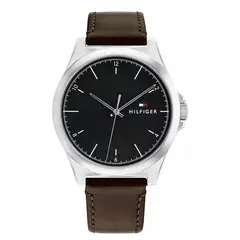 TOMMY HILFIGER - Reloj para Hombre 1710601 . Reloj Análogo Cuero Marrón