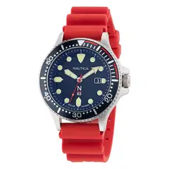 NAUTICA - Reloj para Hombre . Reloj Análogo Rojo Acero inoxidable