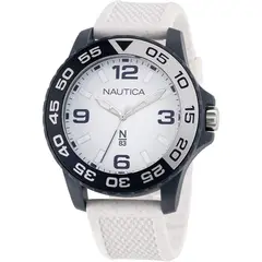 NAUTICA - Reloj para Hombre . Reloj Análogo Blanco Acero inoxidable