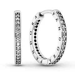 PANDORA - Aretes Logo Plata Esterlina