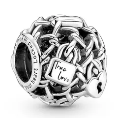 PANDORA - Charm Candado Eslabones Cadena en Filigrana Plata Esterlina