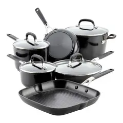 KITCHENAID - Juego de ollas Kitchenaid: Anodizado Duro Antiadherente. Bateria Antiadherente 10 piezas