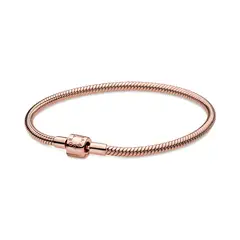 PANDORA - Brazalete Cierre de Barril Recubrimiento en Oro Rosa