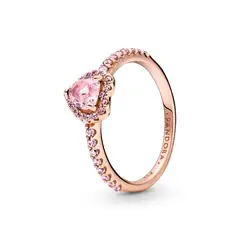 PANDORA - Anillo Brillante rosa eleva Recubrimiento en Oro Rosa