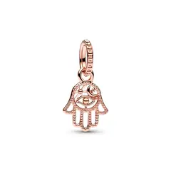 PANDORA - Charm Hamsa Protectora Recubrimiento en Oro Rosa