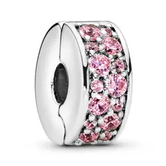 PANDORA - Clip de Pavé Rosa Plata Esterlina