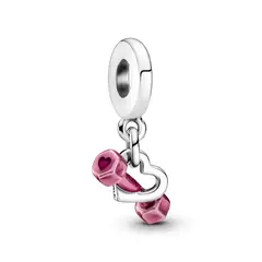 PANDORA - Charm Mancuerna y Corazón Plata Esterlina