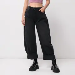 DENIMLAB - Jean Baggy para Mujer Tiro medio de Algodón