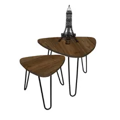 DKO DESIGN - Set de Mesas de Centro Triangulares 60 x 60 x 40 cm