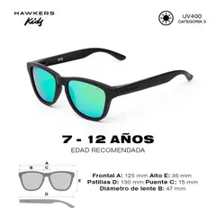 HAWKERS - Gafas de sol Hombre y Mujer - CARBON BLACK. EMERALD ONE KIDS