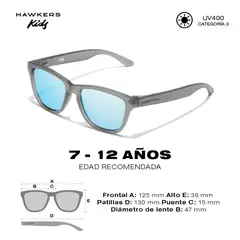HAWKERS - Gafas de sol Hombre y Mujer - FROZEN GREY CLEAR BLUE ONE KIDS