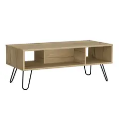 RTA DESIGN - Mesa de Centro Moderna Forma Rectangular en Aglomerado MDP 40 x 101.1 x 45 cm