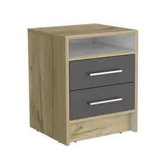 RTA MUEBLES - Mesa de Noche Moderna 2 Cajones 507 x 40 x 373 cm