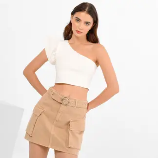SYBILLA - Falda Mini para Mujer de Algodón