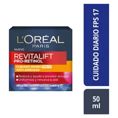 LOREAL PARIS - Hidratante facial Crema día Retinol Revitalift para Todo tipo de piel 50 ml
