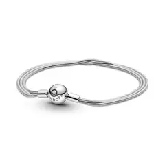 PANDORA - Brazalete Moments Multi Cadena de Serpiente Plata Esterlina