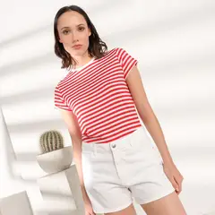 BASEMENT - Short Mujer Tiro medio de Algodón