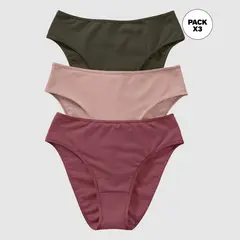 LEONISA - Calzón pack bikini Pack de 3 de Algodón para Mujer