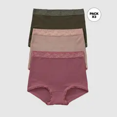 LEONISA - Calzón pack bikini Pack de 3 para Mujer